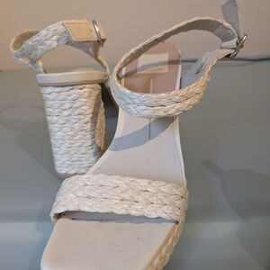 Dolce Vita Cream Espadrille Shoes with Braided Design